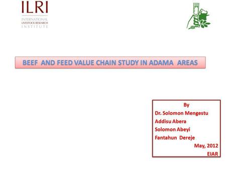 BEEF AND FEED VALUE CHAIN STUDY IN ADAMA AREAS
