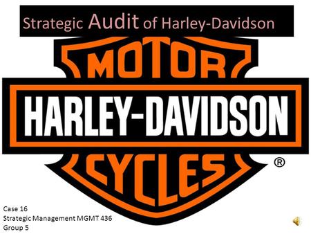 Strategic Audit of Harley-Davidson