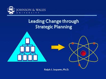 1 Leading Change through Strategic Planning Ralph J. Jasparro, Ph.D.