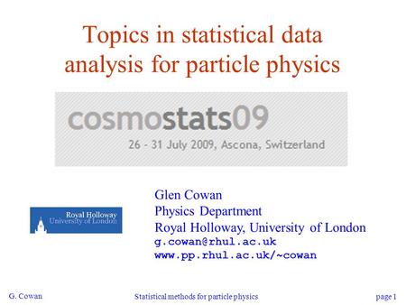 Topics in statistical data analysis for particle physics