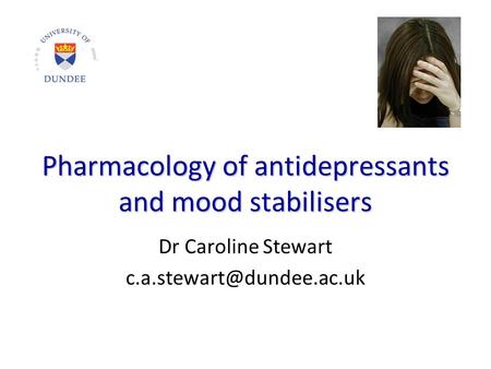 Pharmacology of antidepressants and mood stabilisers
