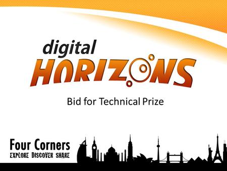 Bid for Technical Prize. Four Corners Technologies Used HTML/CSS Javascript/JQuery PHP/MYSQL Adobe Flash/Flex Papervision3D XML Facebook/Twitter API.