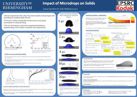 Impact of Microdrops on Solids James Sprittles & Yulii Shikhmurzaev Failure of conventional models All existing models are based on the contact angle being.