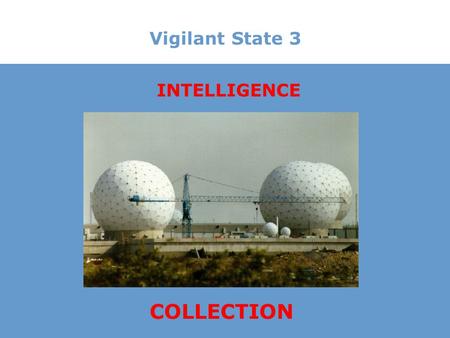 Vigilant State 3 COLLECTION INTELLIGENCE. Vigilant State 3 2 Types of Problems for Analysts Bureaucratic Pathologies Psychological Dissonance Lecture.