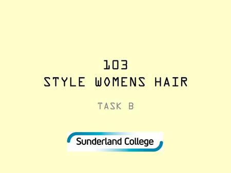 103 STYLE WOMENS HAIR TASK B.
