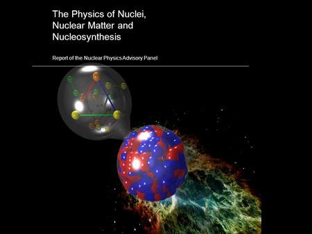 The Physics of Nuclei, Nuclear Matter and Nucleosynthesis Report of the Nuclear Physics Advisory Panel.
