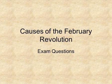 Causes of the February Revolution