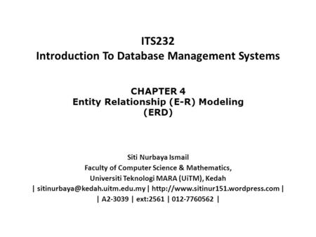 ITS232 Introduction To Database Management Systems