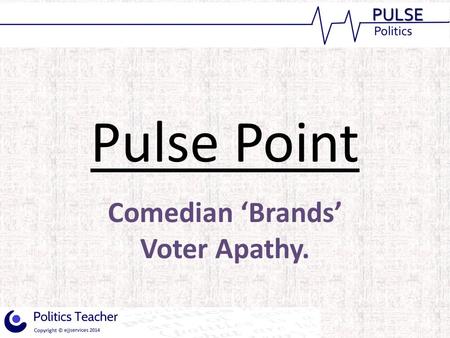 Comedian ‘Brands’ Voter Apathy.