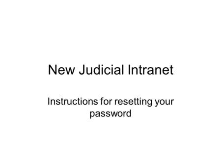 Instructions for resetting your password