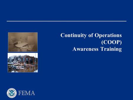 Continuity of Operations (COOP) Awareness Training