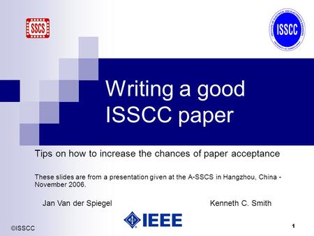 Writing a good ISSCC paper