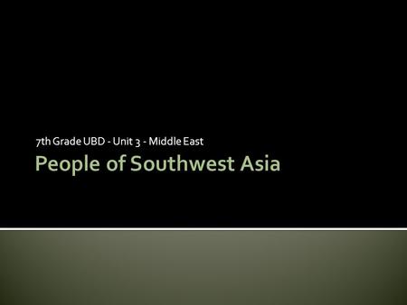 People of Southwest Asia