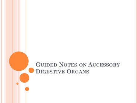 Guided Notes on Accessory Digestive Organs