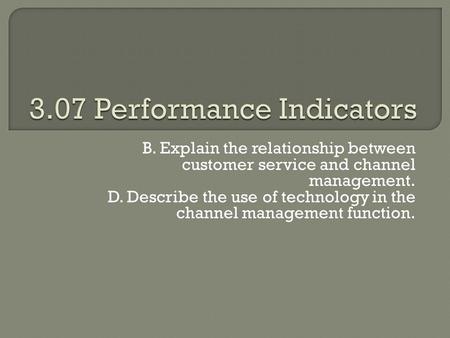 3.07 Performance Indicators