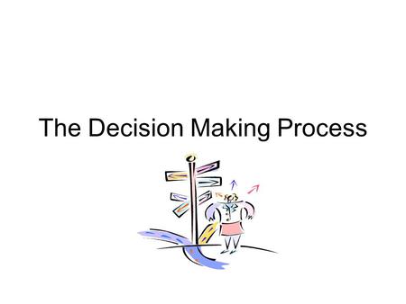 The Decision Making Process. 1. Determine Needs/Wants.