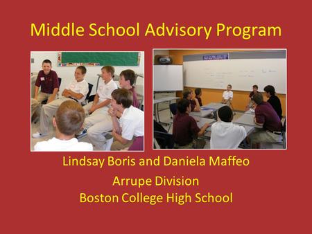 Middle School Advisory Program