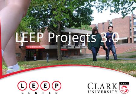 LEEP Projects 3.0. What are LEEP Projects? 2 Summer experiences Offer real-world application of course material Allow authentic problem-solving experiences.