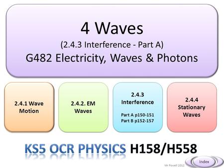 4 Waves Ks5 OCR Physics H158/H558 G482 Electricity, Waves & Photons