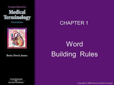 CHAPTER 1 Word Building Rules.