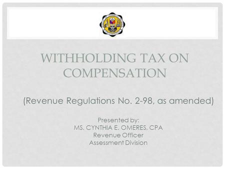 WITHHOLDING TAX ON COMPENSATION