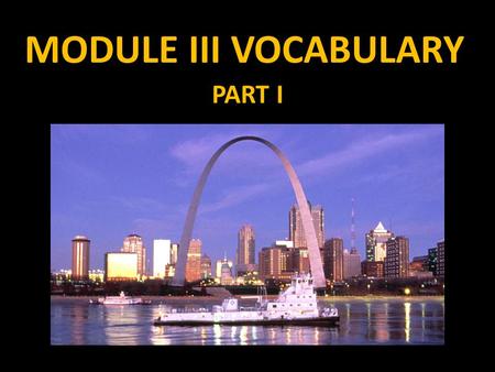MODULE III VOCABULARY PART I. MODULE II Module III is called transformational geometry. In this module, we will be learning mathematically how to move.