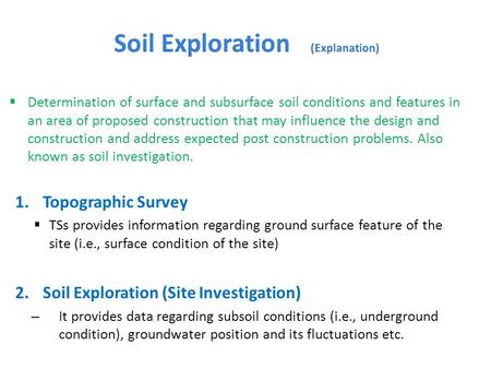 Soil Exploration (Explanation)