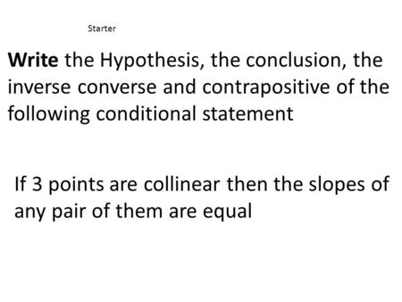 Statement of hypothesis