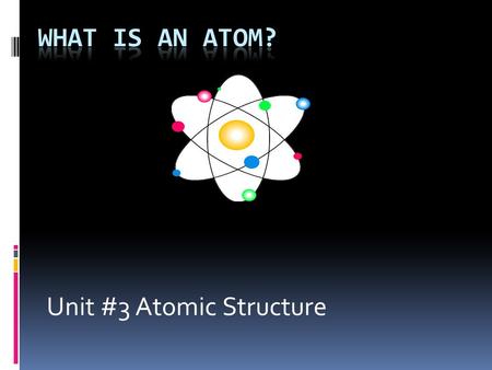 Unit #3 Atomic Structure