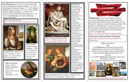 Renaissance Art & Architecture A brief history