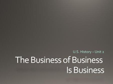 The Business of Business Is Business