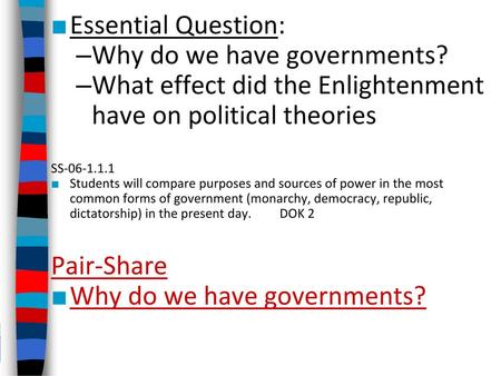Why do we have governments?