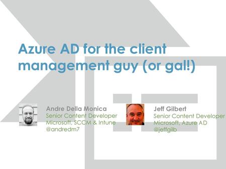 Azure AD for the client management guy (or gal!)