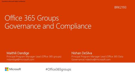 Office 365 Groups Governance and Compliance