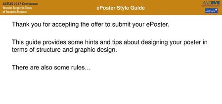 Thank you for accepting the offer to submit your ePoster.