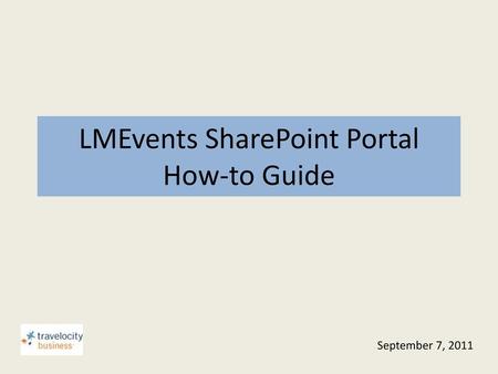 LMEvents SharePoint Portal How-to Guide