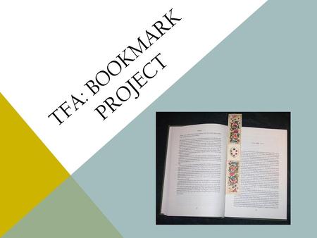 TFA: Bookmark Project.