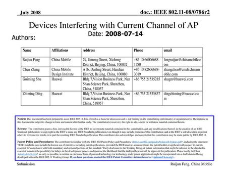 Devices Interfering with Current Channel of AP