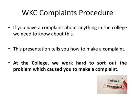 WKC Complaints Procedure