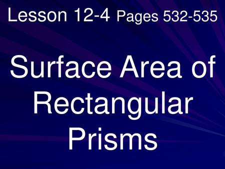 Surface Area of Rectangular Prisms