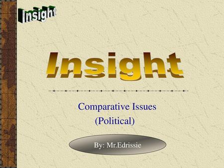 Comparative Issues (Political)