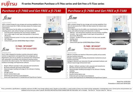 Purchase a fi-7460 and Get FREE a fi-7140
