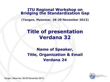 Title of presentation Verdana 32