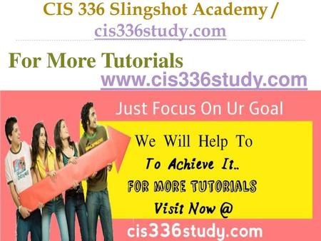 CIS 336 Slingshot Academy / cis336study.com