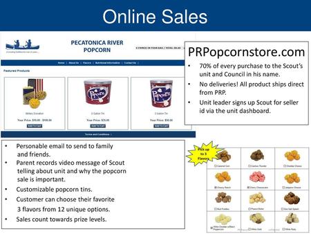 Online Sales PRPopcornstore.com