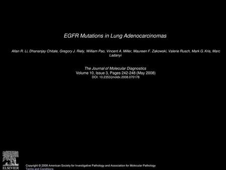 EGFR Mutations in Lung Adenocarcinomas