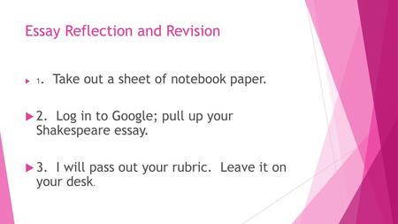 Essay Reflection and Revision