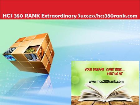 HCS 380 RANK Extraordinary Success/hcs380rank.com