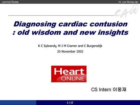 Diagnosing cardiac contusion : old wisdom and new insights