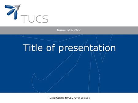 Name of author Title of presentation.